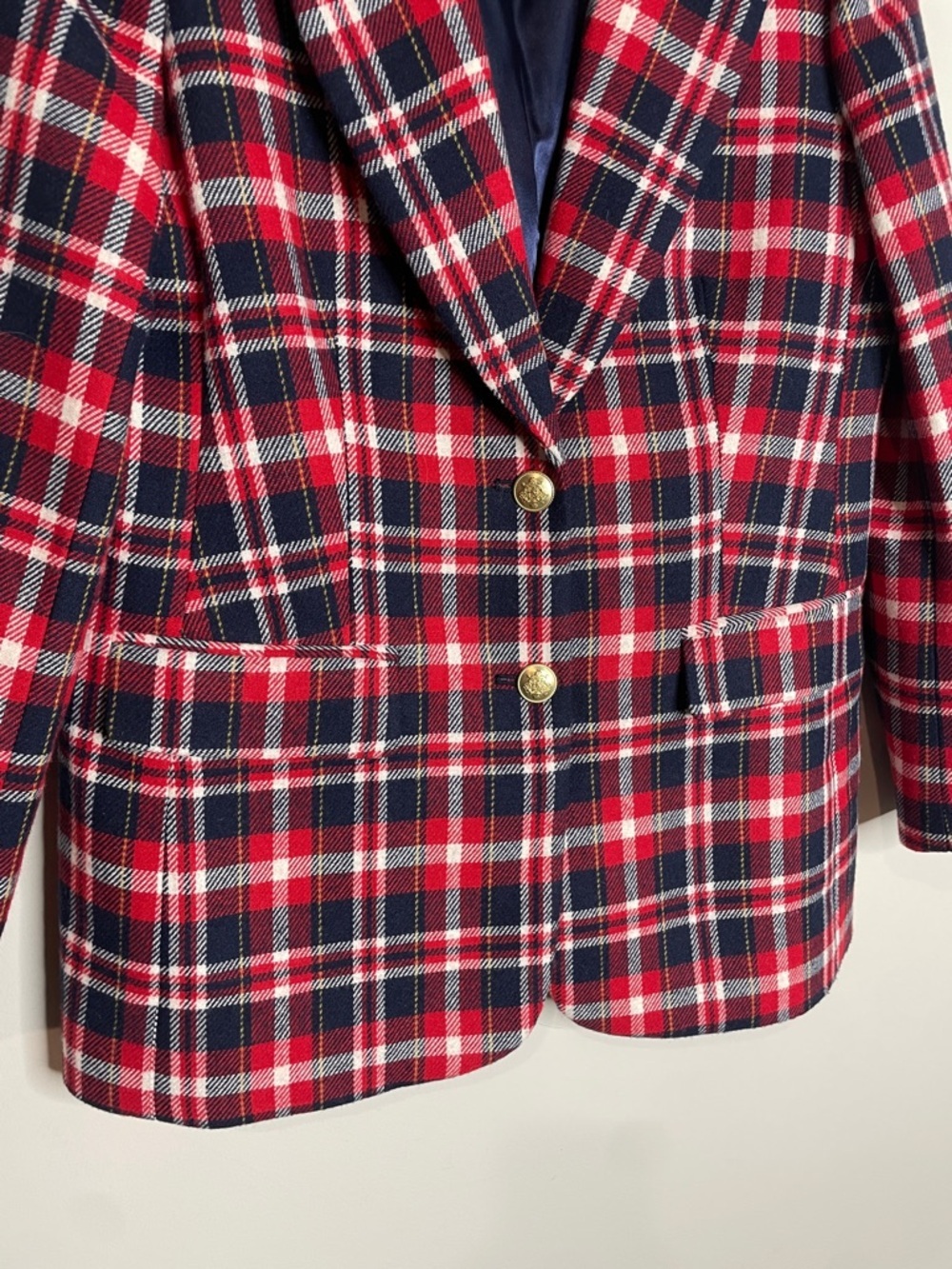 J. Crew Collection Nello Gori | Women’s Plaid Blazer Jacket Wool Blend Size 8 - Picture 3 of 7